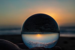 glassball, beach, sunset